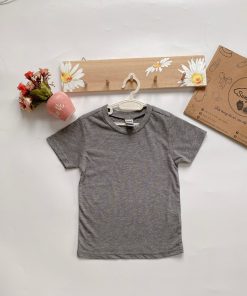 Áo phông basic hãng Kavio chất cotton cho bé trai và gái màu xám