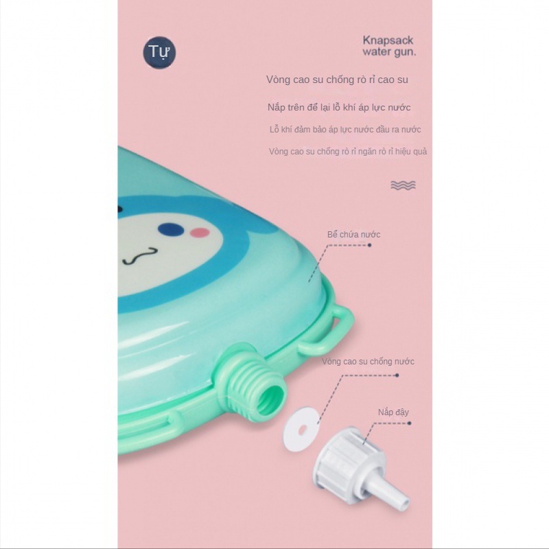 Thông số sản phẩm Súng nước đồ chơi dạng Ba Lô hình thú đấy phong cách số 3