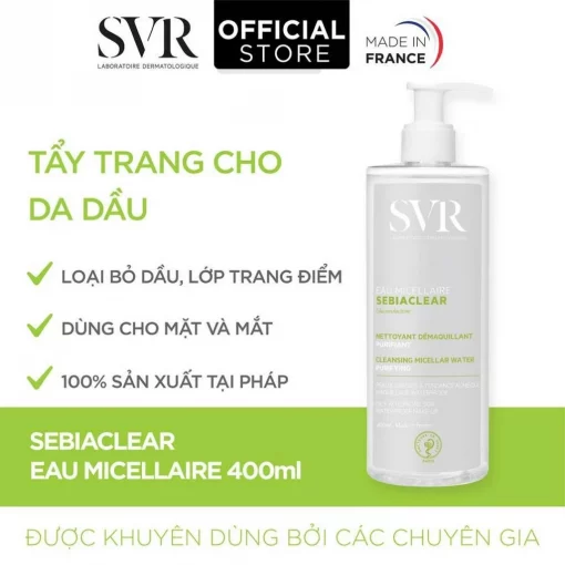 Bán sản phẩm nước tẩy trang SVR cho mọi loại da 400ml chính hãng